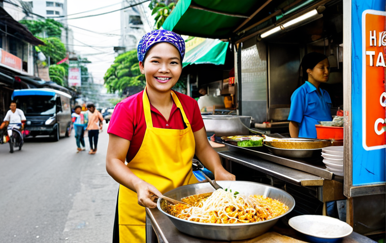 인터넷 언어 연구 - Thai Street Food Vendor**

"A professional photograph of a friendly Thai street food vendor in Bangk...