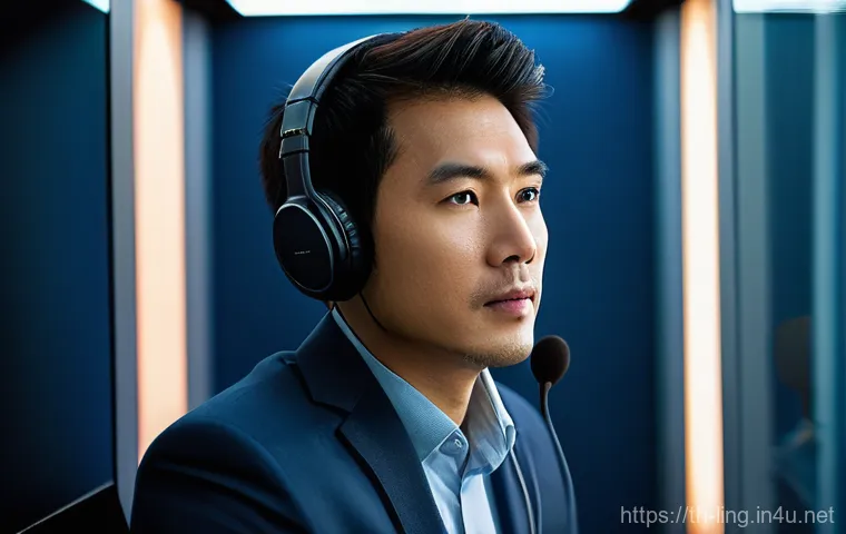 동시통역 훈련 - **Prompt 1: Intense Focus of a Simultaneous Interpreter**
    A highly detailed, realistic photograp...