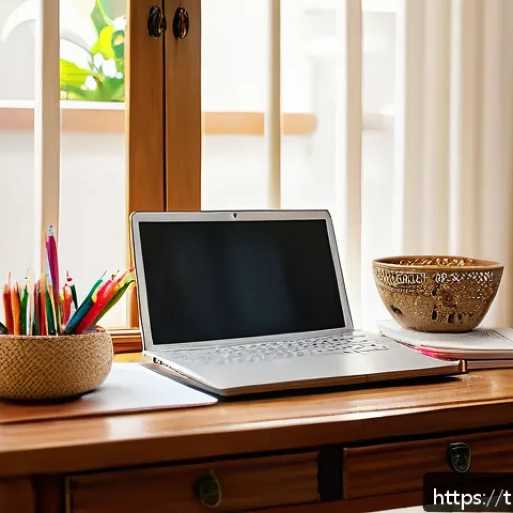 언어습득 과정 - A cozy and well-organized language study corner in a modern Thai home, featuring a wooden desk with ...