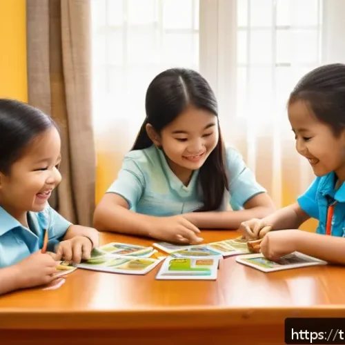 Home 32 언어 재활 치료 - A lively and colorful classroom scene in a Thai home setting, featuring young children aged 4-7 play...
